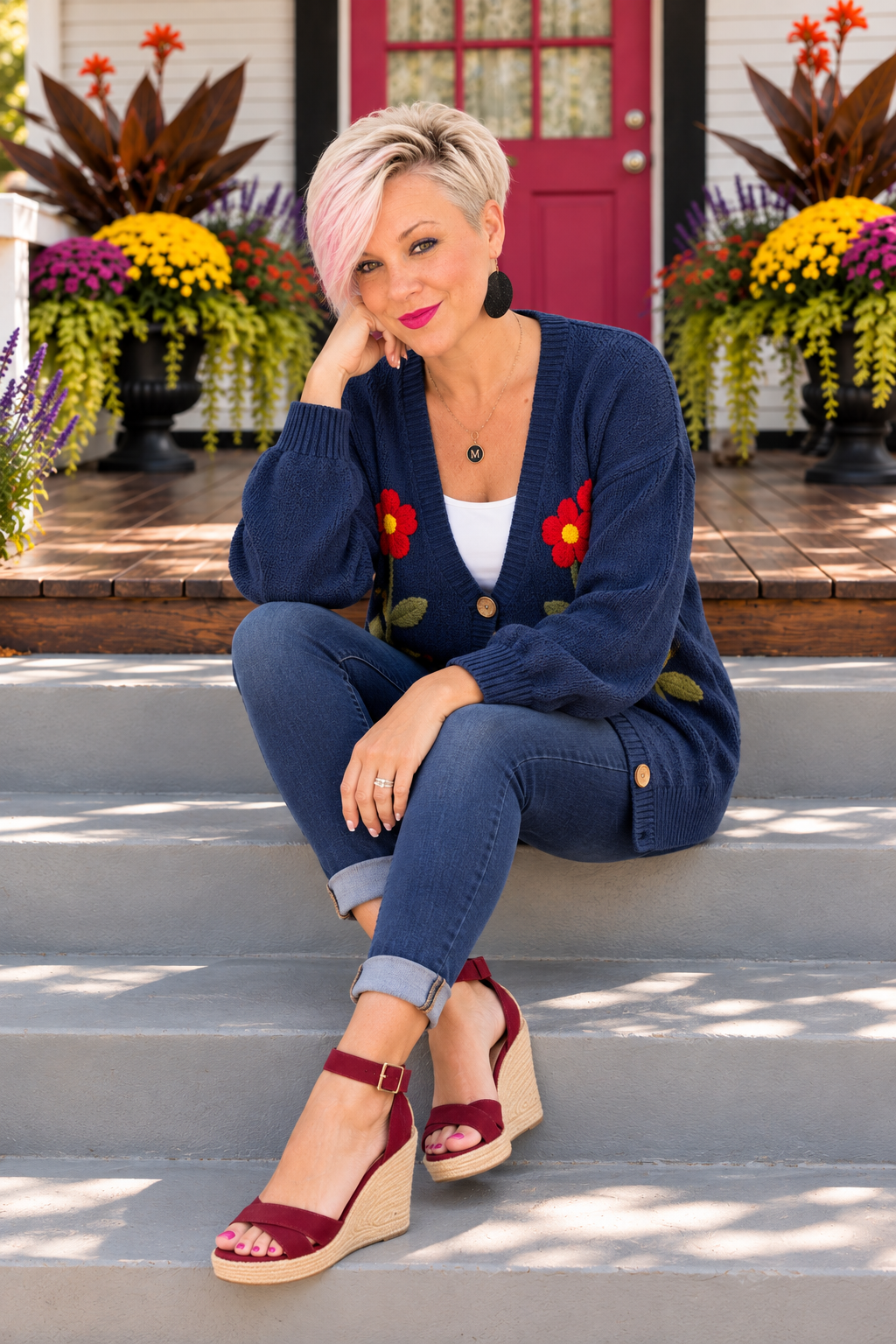 Haptics Garden Party Every Day Floral Cardigan
