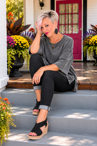 Zenana Vintage State Of Mind Black Washed Boxey Top