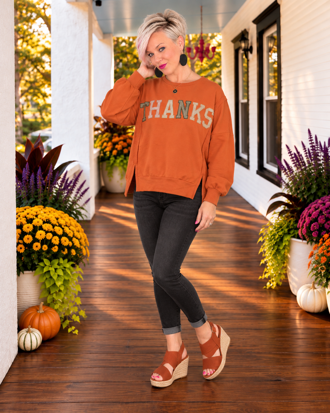 Haptics Give Thanks in Style Pullover Tops