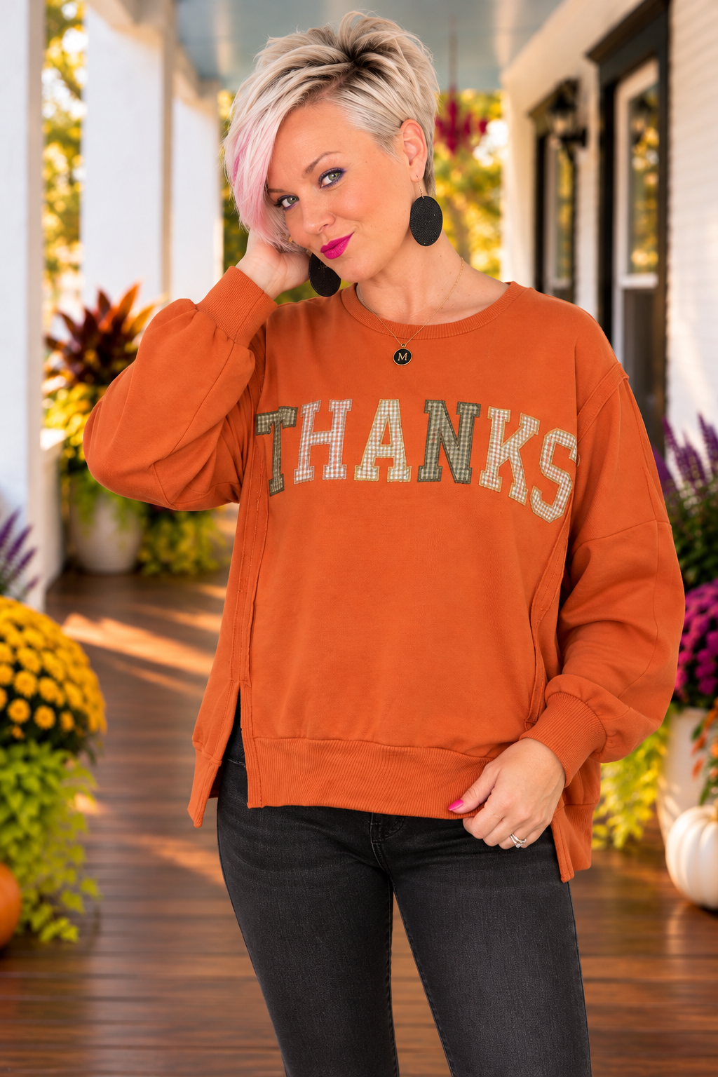 Haptics Give Thanks in Style Pullover Tops