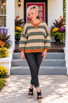 Haptics Stripes and Spice Pullover