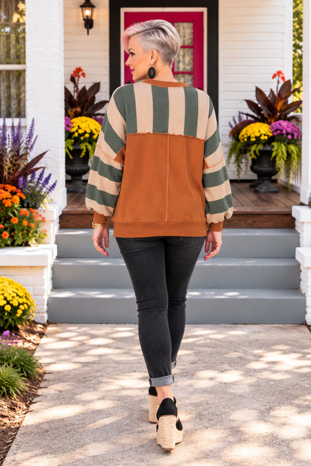 Haptics Stripes and Spice Pullover