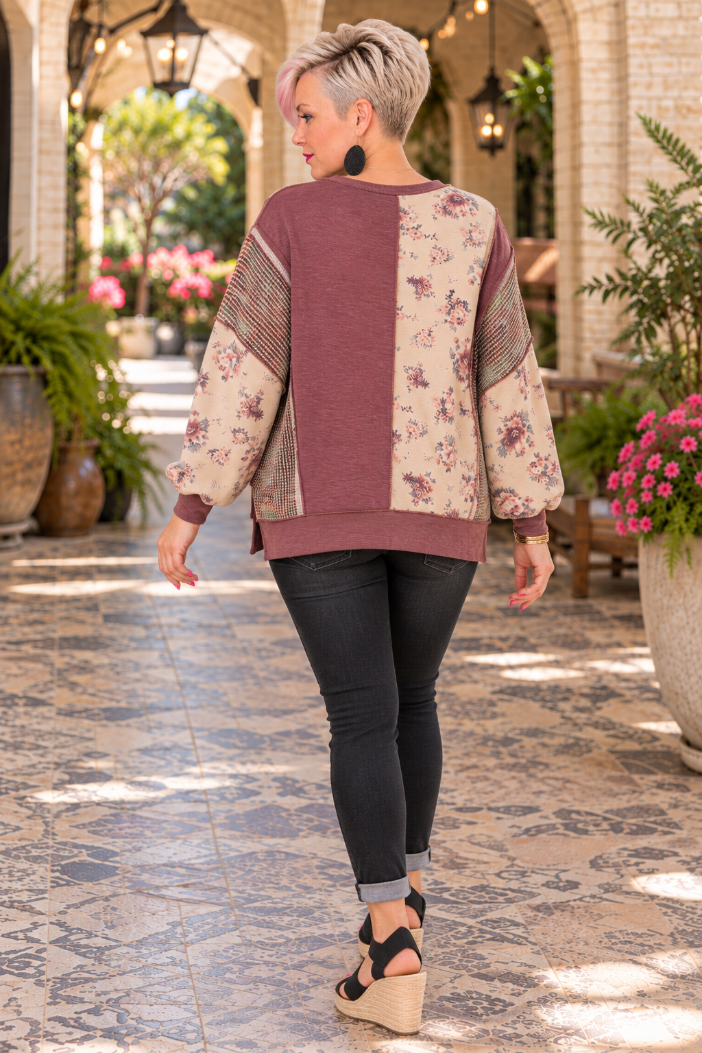 Haptics Rose Garden Floral Sweatshirt