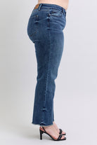 Judy Blue Raw Hem Mid Rise Jeans w/ Tint Jeans