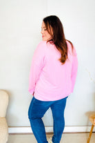 Haptics Pink Mineral Washed Ribbed Notch Neck Pocket Top Shirts & Tops