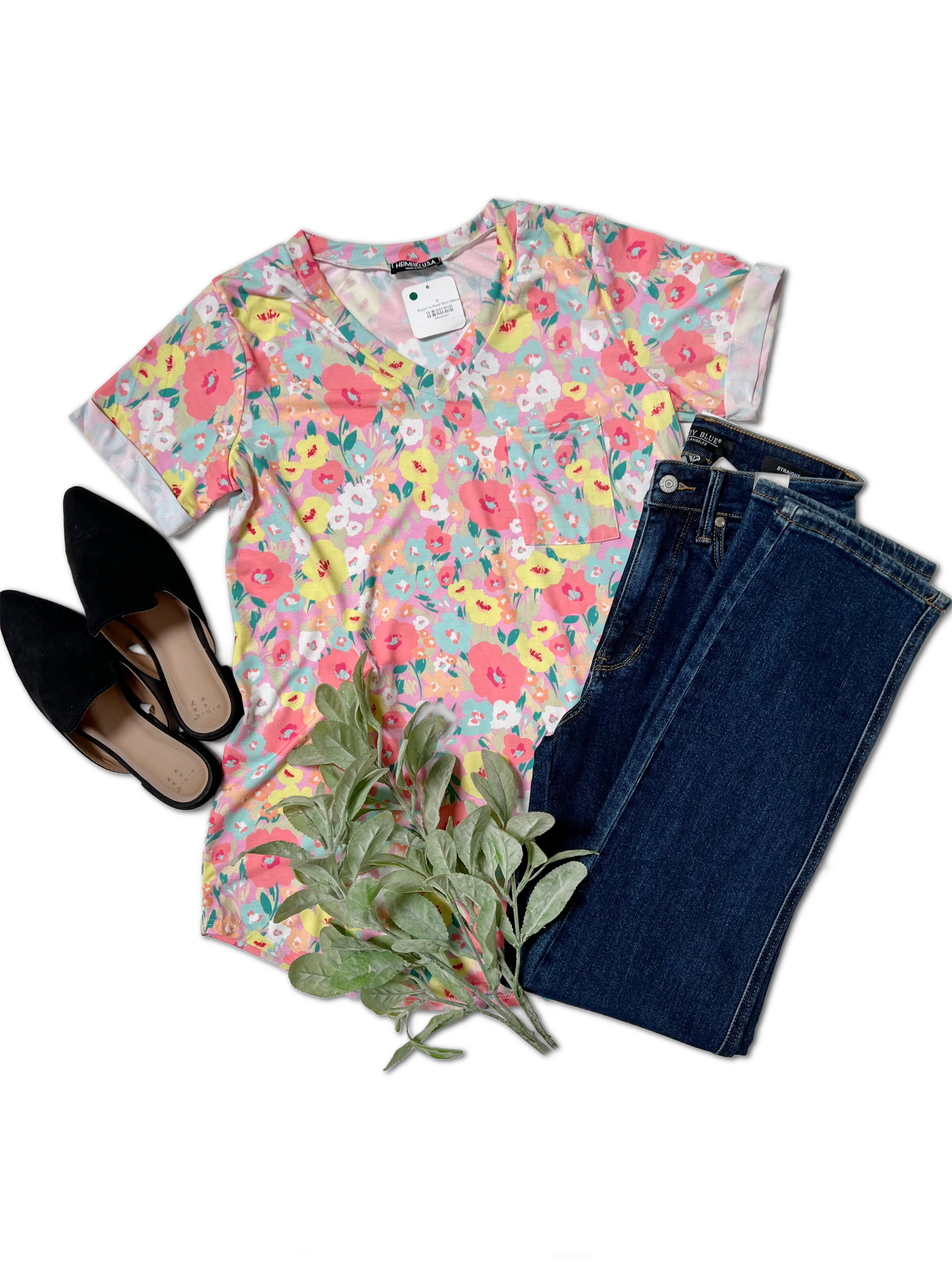 Heimish Poppin' in Floral Short Sleeve BS20