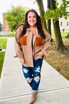Haptics Rust Flannel Plaid Oversized Shacket 2024 Blow-Out Sale