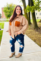 Haptics Rust Flannel Plaid Oversized Shacket 2024 Blow-Out Sale