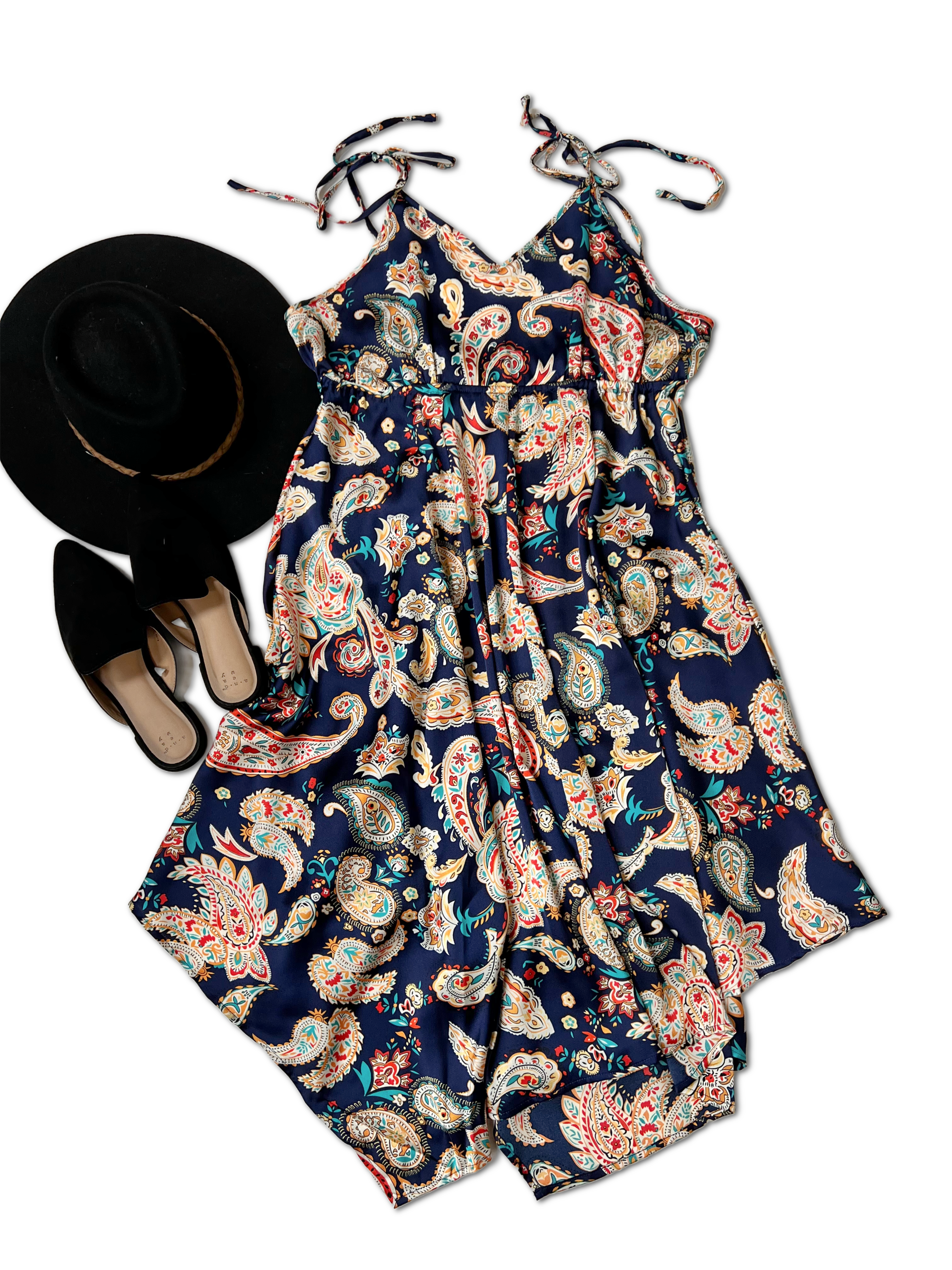 LLOVE Tallulah Paisley Dress in Navy OOTD Boutique Simplified