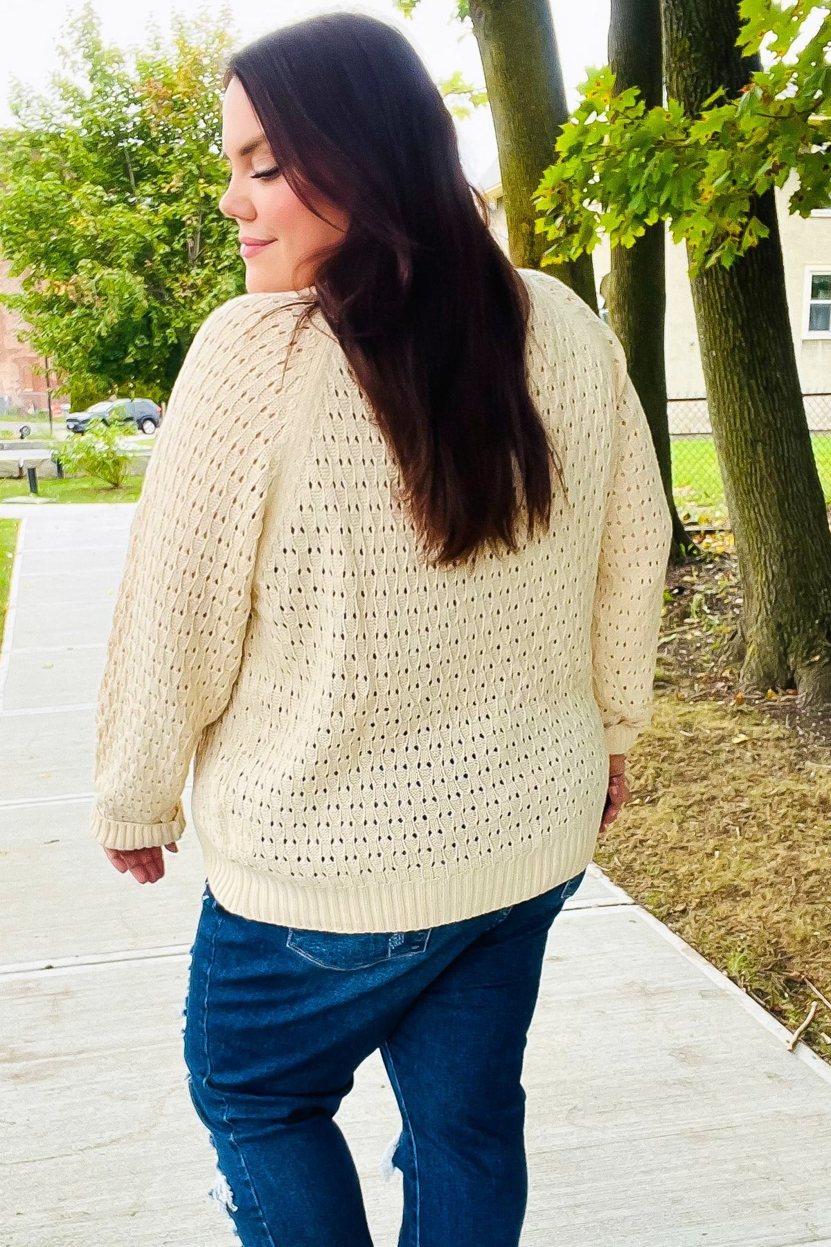 Haptics Follow Me Oatmeal Pointelle Knit Button Down Cardigan Final Sale 2024 Blow-Out Sale