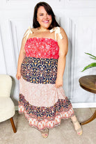 Haptics Vacay Vibes Orange Floral Smocked Tube Top Tiered Maxi Dress 07-01-25 Summer Sale