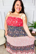 Haptics Vacay Vibes Orange Floral Smocked Tube Top Tiered Maxi Dress 07-01-25 Summer Sale