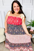 Haptics Vacay Vibes Orange Floral Smocked Tube Top Tiered Maxi Dress 07-01-25 Summer Sale