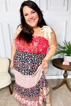 Haptics Vacay Vibes Orange Floral Smocked Tube Top Tiered Maxi Dress 07-01-25 Summer Sale