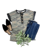 Heimish Camo Cutie Dolman Sleeve Top