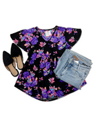 Heimish Vibrant Floral Babydoll Top Shirts & Tops