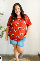 Haptics Game Day Auburn Football Print Knit Top 2025 Summer-Blow Out Sale