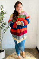Haptics Multicolor Striped Slouchy Open Cardigan 2024 Blow-Out Sale