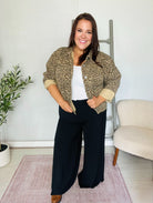 Haptics Button Down Loose Fit Leopard Jacket