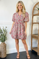 And The Why Freshly Picked Pink Florals Cotton Bubble Dress