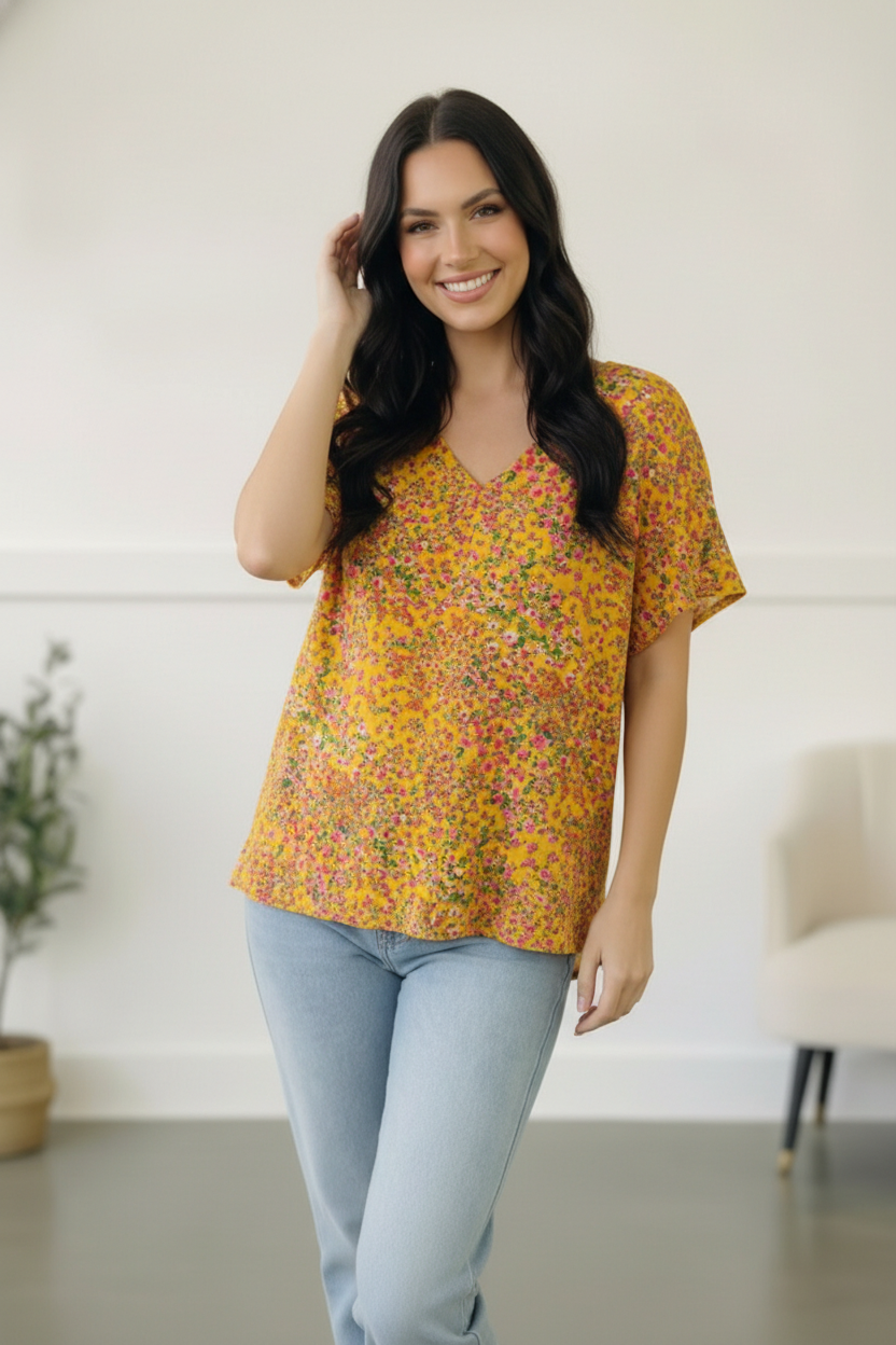 Savannah Jane Sunlit Meadow Floral Top