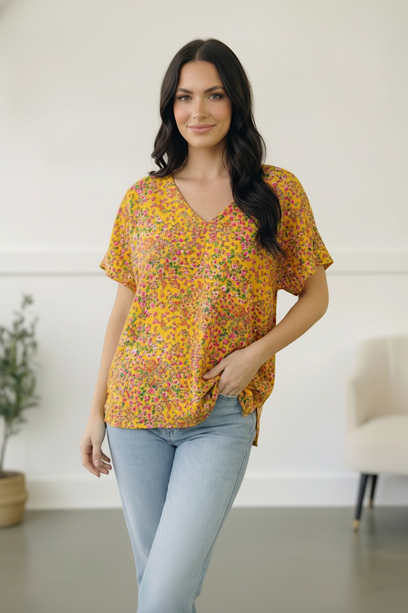 Savannah Jane Sunlit Meadow Floral Top 3XL