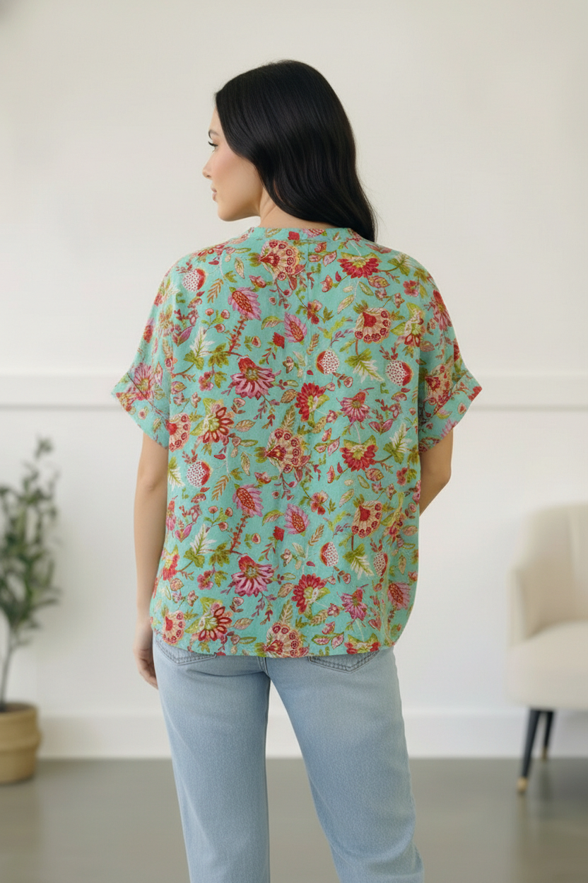Savannah Jane Jade Garden Easy Does it Blouse