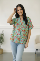 Savannah Jane Jade Garden Easy Does it Blouse