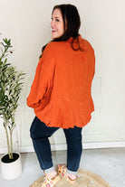 Haptics Everyday Rust Button Down Sharkbite Cotton Tunic Top 2024 Blow-Out Sale