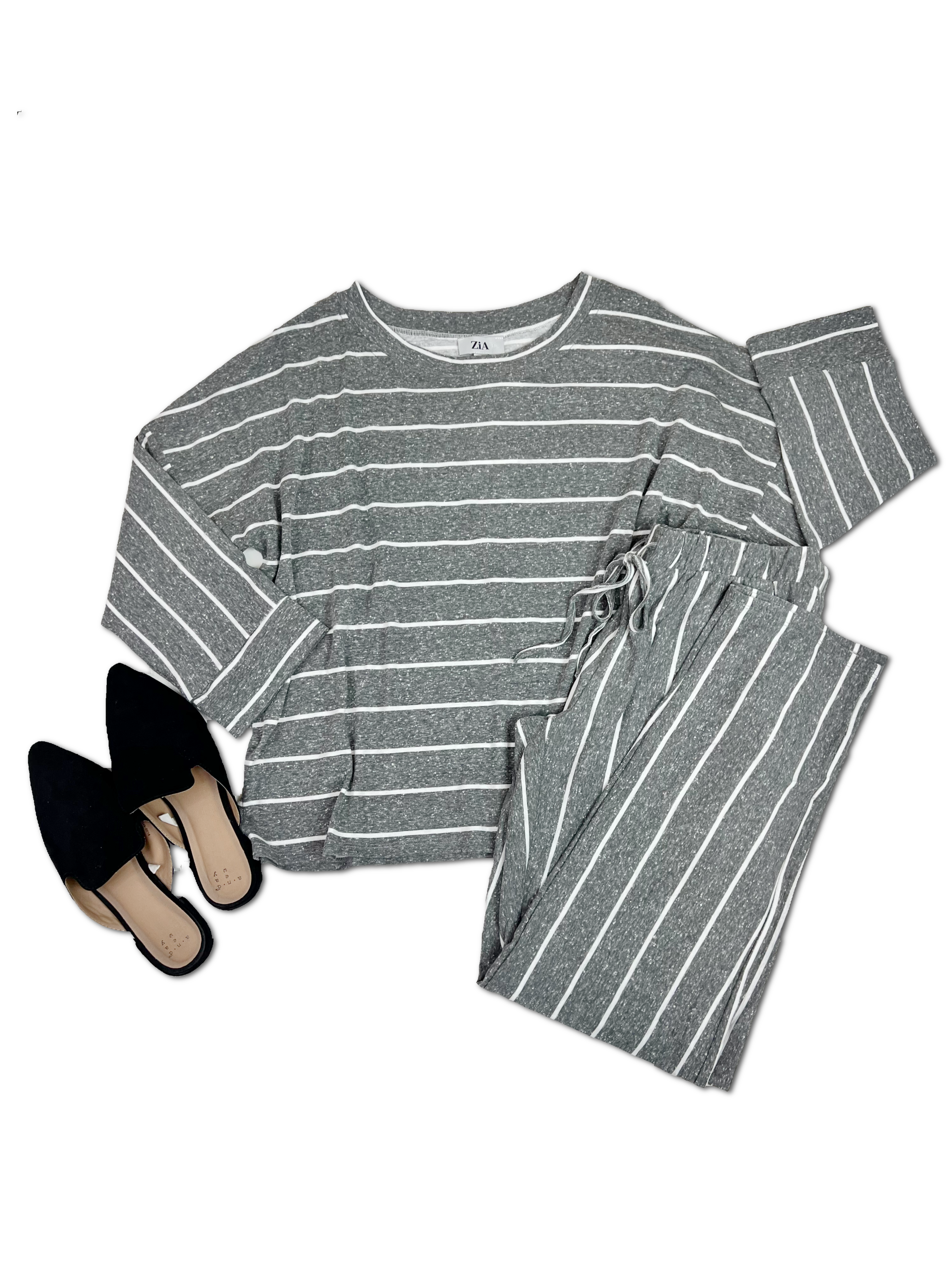 Zia Loungin' in Stripes - Charcoal BoutiqueSimplified