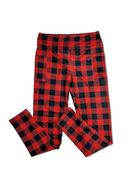 Black & Red Buffalo Plaid Classically Stylish Leggings BoutiqueSimplified