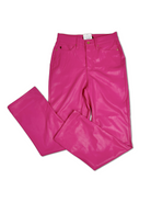 Barbie Girl Tummy Control Pink Faux Leather Judy Blue's Pants