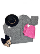 Shopin La Femme Gray Sweater Shirts & Tops