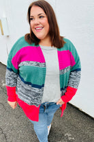 Haptics Magenta & Hunter Green Two Tone Cardigan Haptics