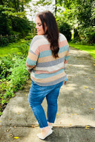 Haptics Hunter Green Stripe Vintage Two Tone Top