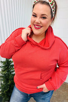 Haptics A New Day Red Mineral Wash Rib Knit Hoodie Haptics