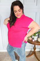 Haptics Best In Bold Hot Pink Dolman Ribbed Knit Sweater Top Final Sale 2024 Summer Blow Out Sale