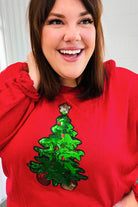 Haptics Red Sequin Christmas Tree Hacci Top Haptics