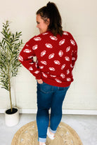 Haptics Game Day Red Football Print Jacquard Knit Sweater 2024 Blow-Out Sale