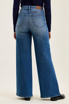 Judy Blue High Waist Tummy Control LUX Retro Wide Leg Jeans – Classic Stone Indigo