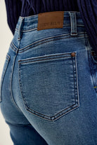 Judy Blue High Waist Tummy Control LUX Retro Wide Leg Jeans – Classic Stone Indigo