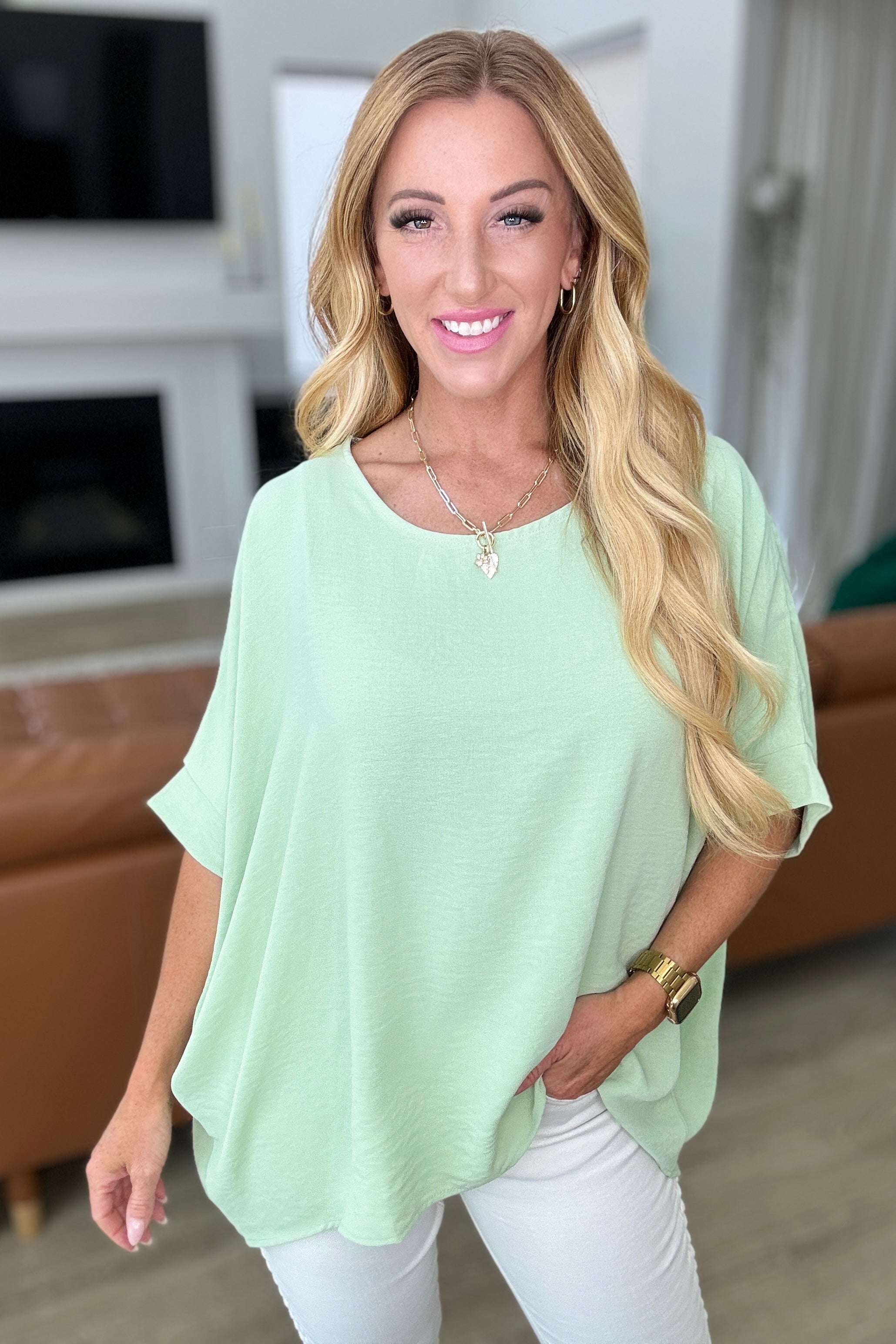 Andree by Unit Feels Like Me Dolman Sleeve Top in Sage Ave Shops