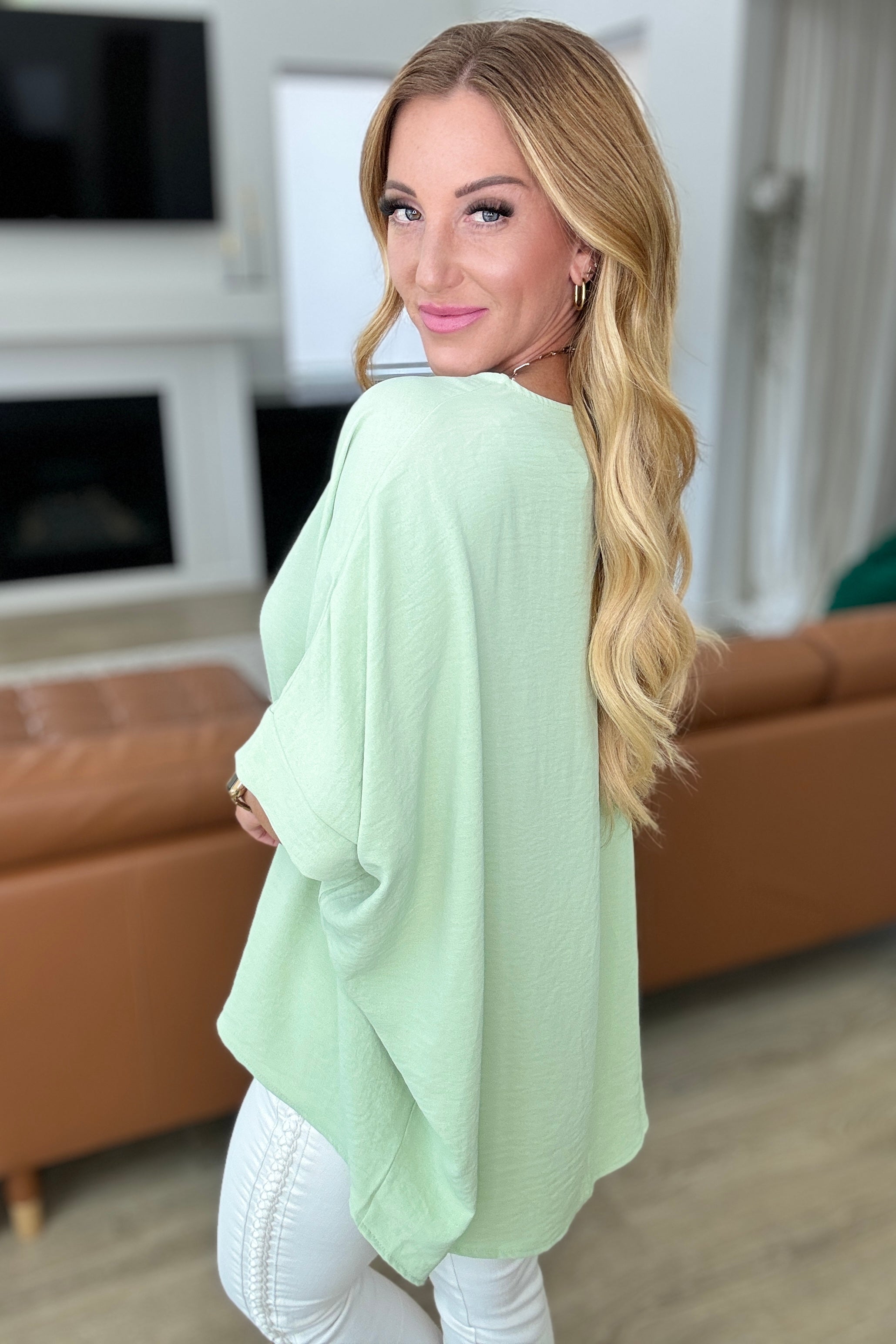Andree by Unit Feels Like Me Dolman Sleeve Top in Sage Ave Shops