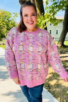 Haptics Pink Multicolor Popcorn Knit Sweater Haptics