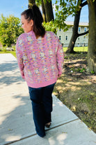 Haptics Pink Multicolor Popcorn Knit Sweater Shirts & Tops