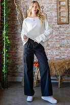 First Love Black Cargo Wide Leg Trousers Large