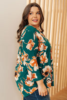 Sew n Love I Think Different Top in Teal Floral Ave Shops