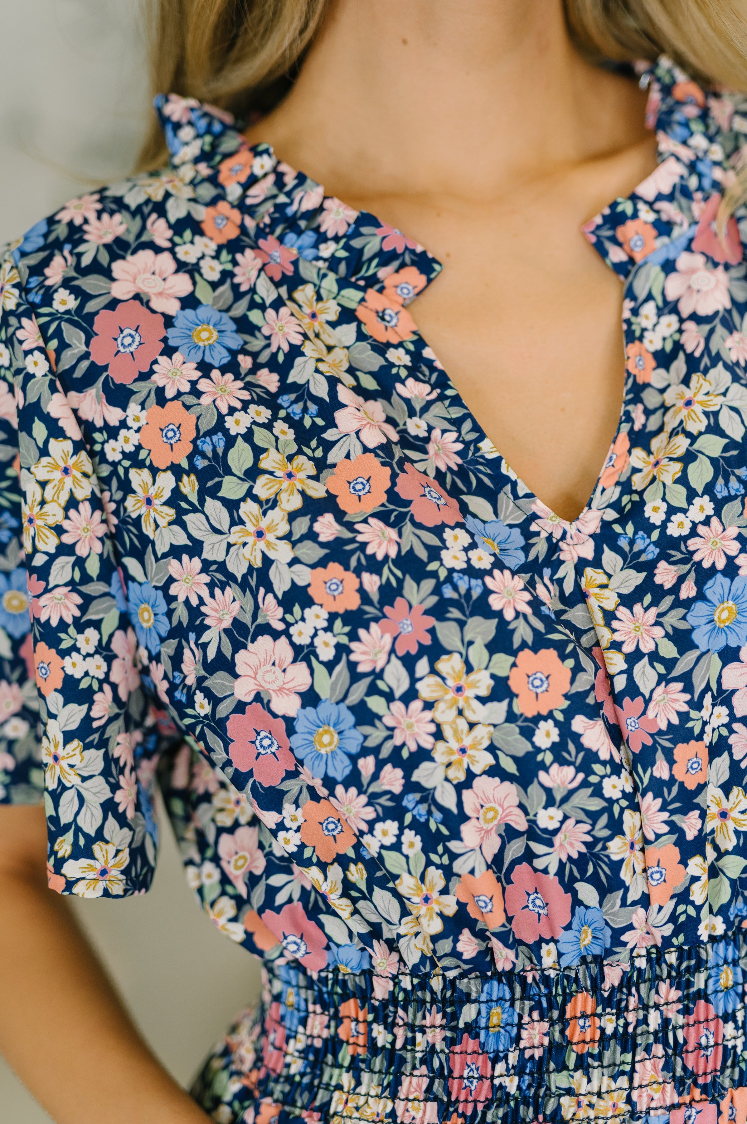 Haptics I Wanna Talk Notch Neck Midi Dress Womens