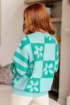 BiBi I Want to Break Free Floral Color Block Medium Weight Pullover Sweater Tops