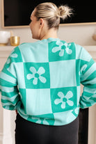 BiBi I Want to Break Free Floral Color Block Medium Weight Pullover Sweater Tops